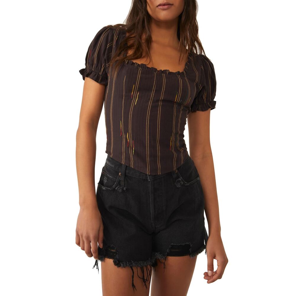 New Free People Serotonin Top in Espresso Bean Women's Size L